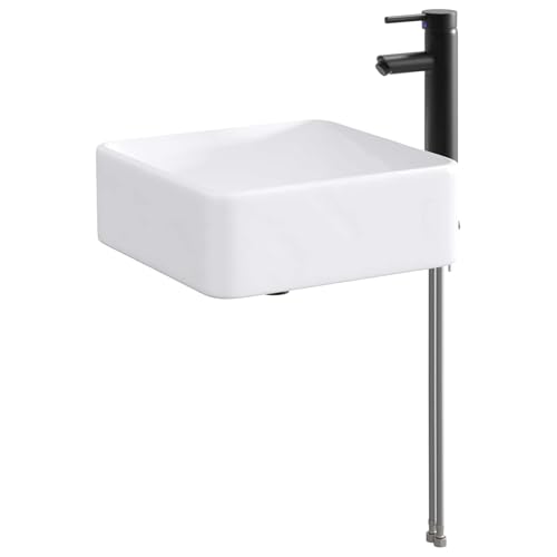 Lavabo de baño negro mate antihuellas con grifo para evitar salpicaduras 2