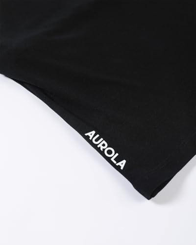AUROLA Everyday Fitted T-Shirt for Women,Crew Neck Basic Short Sleeves T ShirtCrop Tops Modal Slim Fit Tee4