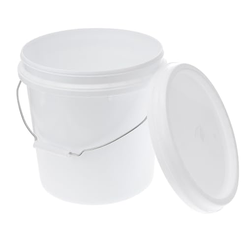 Toyvian Cubo Plástico con Tapa Cubo Multiusos con Asa Portátil Hermético para y Jardín Resistente y Ligero