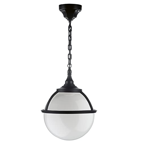 DOPO Lighting - Suspension CLIC CLAC GLOBO noire avec douille E27 pour extérieur IP44. Suspension de style classique pour terrasses, porches et balcons Cover