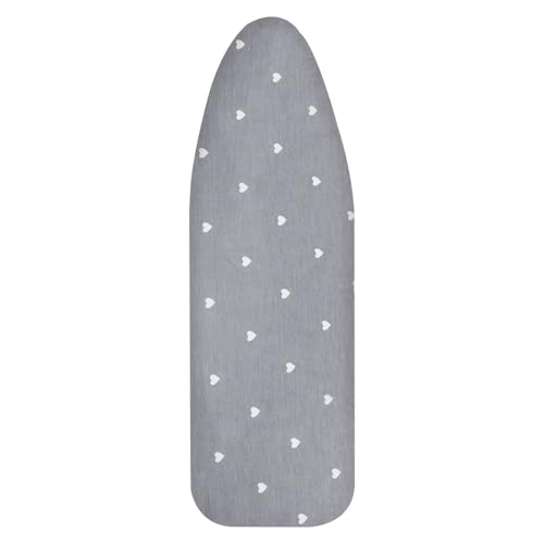 AOOTE Bügelbrettbezug 125 * 46cm Bügelbezug Universalcover Bügelbezug mit Gummizug Bügeltischbezug aus Baumwolle Geeignet für Dampfbügelstation und Dampfbügeleisen(Herz)