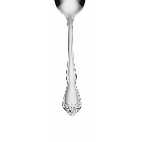 Oneida Silverware Set, True Rose Everyday Flatware Teaspoons Set, Service For 4, 18/0 Stainless Steel, 5.97 x 1.26-Inch, Dishwasher Safe, Mirror Finish, Utensils Set, Tea spoon (Silver, 4 Piece)