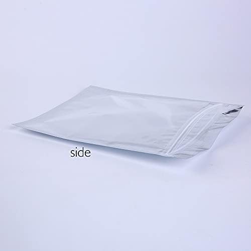 100pcs 11x17cm/4.3x6.7 inch Mylar Ziplock Bags, Zipper Lock Clear Front Silver Aluminum Foil Bags| Mylar Bags Heat Seal Packing Bag Flat for Food |Reusable Zip Lock Bags