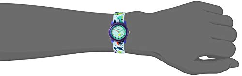 Timex TIME Machines® 29mm Blue/Yellow Stripe Elastic Fabric Kids Watch