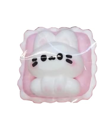 Taba Squishy, Pink Pillow Bunny, Handmade Silicone Toy, Kawaii Style Gift Packaging Decorative Keychain (1 Pc)
