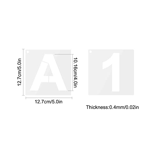 FRUHLING 36pcs Pochoirs de Lettres Réutilisables Pochoirs en Plastique pour Lettres de L'alphabet Pochoirs Alphabets 10cm Pochoirs Numéro pour Scrapbooking Peinture Bricolage Projets d'Art Scolaire - Image 3