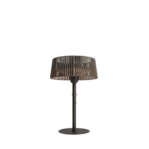 CREATE/PATIO HEATER COMPACT/Estufa de infrarrojos para terrazas y exteriores negro/Sistema de calor rápido por infrarrojos halógeno, sistema antivuelco, 1500W