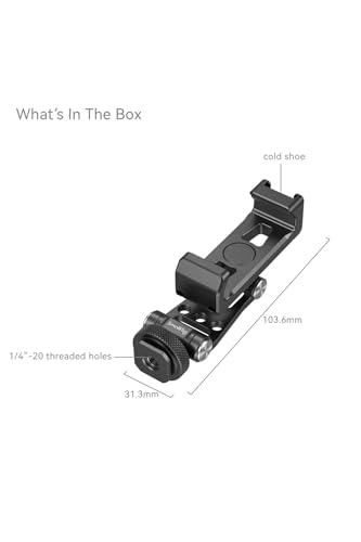 Image of SmallRig Metal Phone Support with Cold Shoe Mount, Universal Cell Phone Mount Adapter Support Free Adjustment Joints,Phone Tripod Mount for iPhone 15 /14, for Samsung Galaxy and Other Phones - 4382