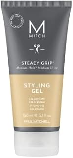 Paul Mitchell MITCH Steady Grip Hair Gel for Men, Firm Hold, Natural Shine Finish, For All Hair Types, Especially Fine to Medium Hair, 5.1 fl. oz.