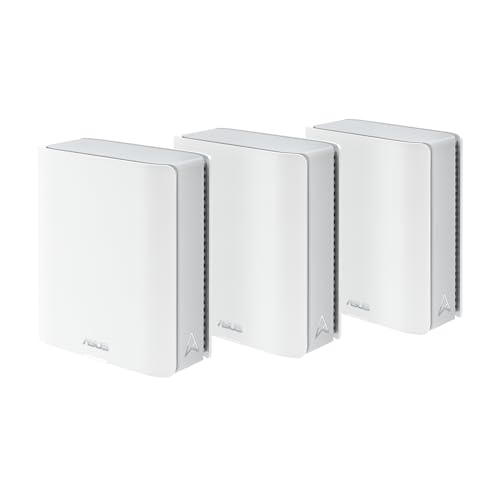 ASUS ZenWiFi BT6 Tri-Band WiFi 7 Mesh, 9.4 Gbps, 7600 sq.ft. (3pk), 2.5G WAN Port, Security and Parental Controls Included, Smart Home Master SSIDs, 4G & 5G Mobile Tethering- BT6 (W-3-PK)