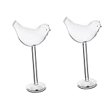 Verres à vin uniques - verres à cocktail verre à vin à cocktail en forme d'oiseau 5 oz / 150 ml ensemble de 2 verres à oiseaux buvant un verre coupe unique en forme d'oiseau gobelet à martini verrerie pour ktv home bar club. tasse à cocktail d'oiseau.