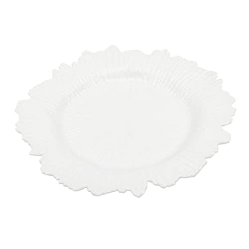 Set de 24 platos cargadores plásticos redondos blancos miniatura 1
