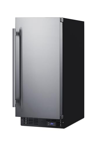 Summit SCFF1533BSS Cabinet Freezer with 2.45 cu. ft. Total Capacity Frost Free Operation Adjustable Chrome Shelves Sabbath Mode Setting and 100% CFC Free in Stainless Steel (Right Hinge on Fridge.com