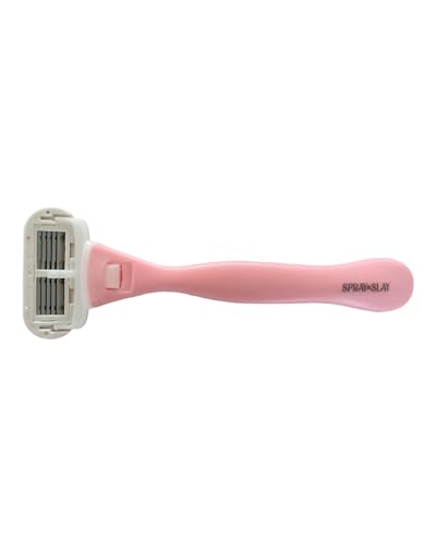 Spray & Slay Razor - Advanced 5-Blade Women’s Razor for Effortless Shaving, Built-in Aloe & Vitamin E Strip, Precision Engineered for No Clogs, Portable & Rust-Resistant, Ideal for Sensitive Skin