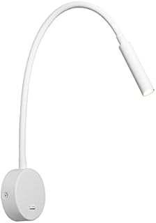 DAWALLIGHT Reading Wall Lamp, 3W LED Warm White Wall Reading Light 3000K Bedside Gooseneck with Switch for Bed Books Bedroom Living Room