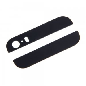 EliteBuy Replacement Top + Bottom Glass Set Back Cover for iPhone 5S Black