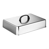 Quadratische Käse-Schmelzkuppel aus Edelstahl für flache Grillplatte – robuste Backabdeckung mit hitzebeständigem Griff für Burger, Steaks, Gemüse, 43,5 x 28,2 cm (22,2 x 14,6 x 6,6 cm)