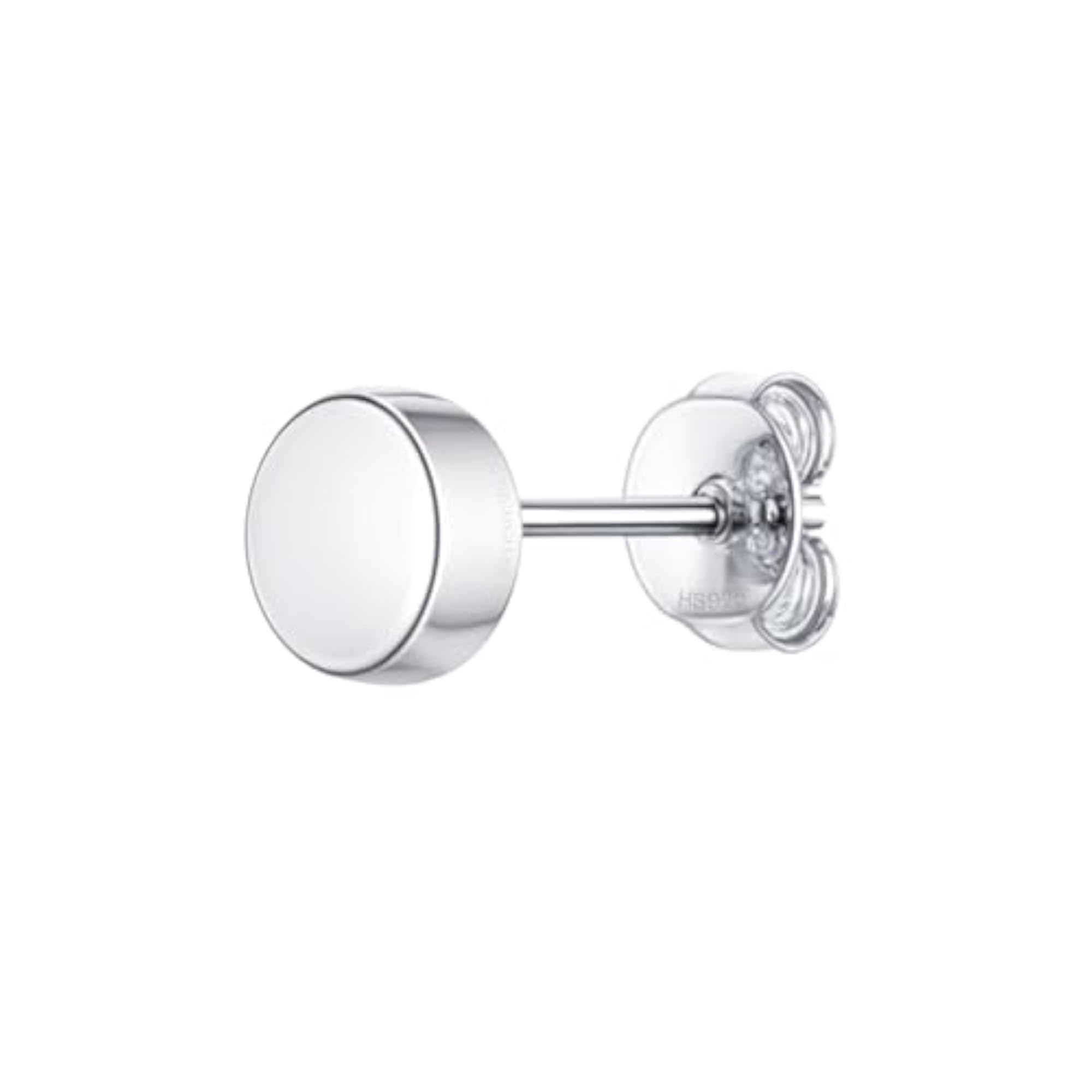 Men's 925 Silver Tiny Round Circle Stud Earring