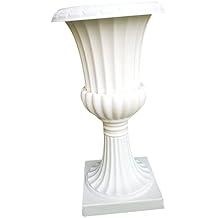White Classic Urn Planter, Roman Column Flower Pot, Plant Container Decorative Pots Flower Planters for Indoor Outdoor Garden