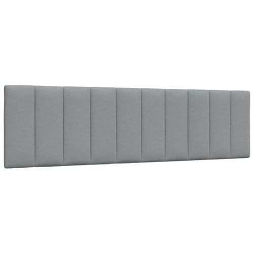 vidaXL Kopfteil-Kissen Hanko Hellgrau 180 cm Stoff, Kopfteilkissen, Kopfkissen, Lesekissen, Kopfteilpolster, Rückenkissen, Kissen-Kopfteil, Kopfteil Polster