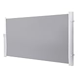 Einziehbare Seitenmarkise, wasserdicht und UV-beständig, verstellbare Höhe 119,4–170,2 cm, Länge 200,7–599,4 cm, für Terrasse, Deck, Balkon (9170 x 600 cm)