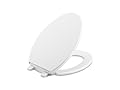 Kohler K-4774-0 Brevia Elongated White Toilet Seatwith Quick-Release Hinges And Quick-Attach Hardware For Easy Clean