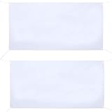 2 Set Großes Leeres Banner, 120 x 60 cm Groß Weiße Polyester Leeres Banner Personalisiert Zum Selbst Gestalten mit Aufhängeschnur Ösen für Geburtstag Partyfeiern Business DIY Malen Innen Außen Display