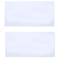 2 Set 120x60cm Blanko Banner Leeres Großes Leeres Banner, Groß Weiße Banners Personalisiert Zum Selbst Gestalten mit Aufhängeschnur Ösen für Geburtstag Partyfeiern Business DIY Innen Außen Display
