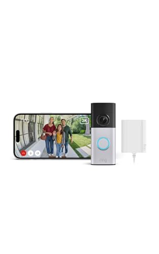 Ring Videotimbre cableado Plus (Wired Video Doorbell Plus, última generación) | Adaptador de enchufe | Instalación por cuenta propia | Retinal 2K | Prueba gratuita de 30 días de suscripción Ring