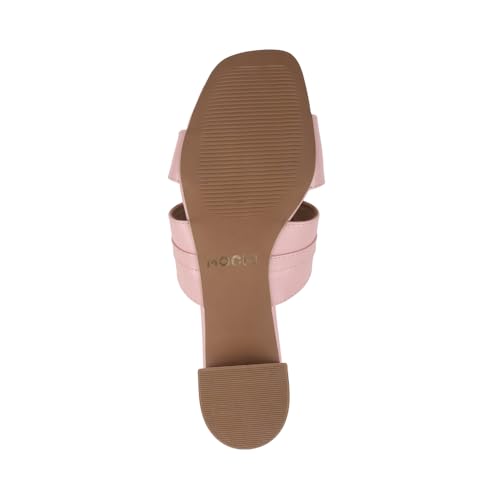Image of Mochi Women Faux Leather Block Heel Slip-on Fashion Sandal