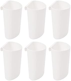 JAKAGO Hanging Cups For Storage Trolley & Cutlery Rack, 6-Pack Storage Small Hanging Cup Holder, Multifunctional Removable Storage Cart Accessories (White)