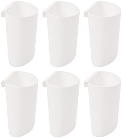 JAKAGO Hanging Cups For Storage Trolley & Cutlery Rack, 6-Pack Storage Small Hanging Cup Holder, Multifunctional Removable Storage Cart Accessories (White)