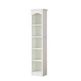 White & Oak 5-Tier Narrow Bookshelf 70.86"