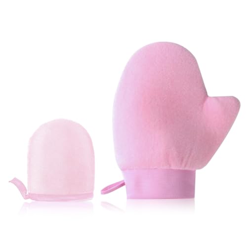 WeddHuis 2 Pcs Guante Autobronceador Corporal Doble Cara Manopla Autobronceador Mitt para Crema Autobronceadora Cuerpo y Acelerador Potenciador Bronceado