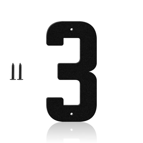 Black Modern Address Numbers, Outdoor Mailbox Numbers, Metal House Numbers and Letters, for House, Office, Apartment, Farms, Garages Decoration Signs(10" 3)