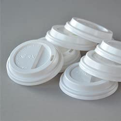 Lot de 1000 couvercles pour gobelets à café à emporter - Diamètre : 80 mm - 200/300 ml - Pour gobelets en carton - Blanc