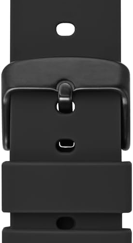 WOCCI 21mm Silicone Watch Band, Quick Release Rubber Replacement Strap with Black Stainless Steel Buckle (Black) — view 8