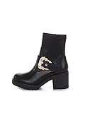 VERSACE JEANS COUTURE Botines con tacón para mujer, color negro, Negro , 37 EU