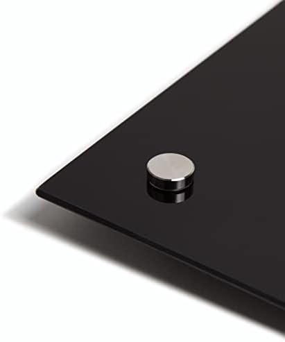 U Brands Glass Dry Erase Board, 96 x 47 Inches, Black Non-Magnetic Surface, Frameless