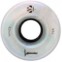 Luminous Wheels Luminous LED Quad Roller Skate Outdoor Wheels 4 Pack, Black Pearl, 62mm x 30mm/78A