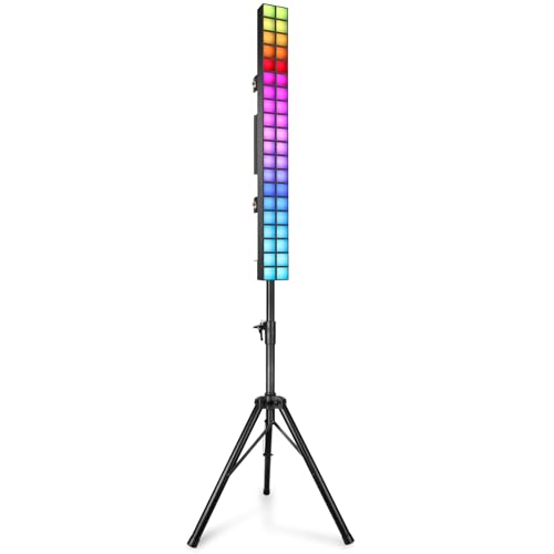 100W Stage Pixel Lights with Stand: 40LEDs Dual-Row RGB DJ Light Bar with Adjustable Tripod - 37 Static Color & 95 Changing Show Effects for Wedding Party Music Live Dance Club Band Stage Lighting