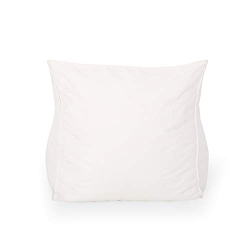 Great Deal Furniture Tulum Outdoor Contemporary Water Resistant Fabric Bean Bag Chair, White #TOP4
