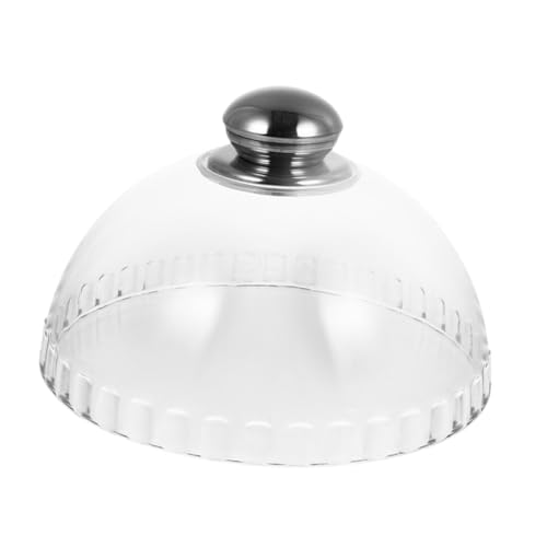 Gadpiparty Campana para Tartas Transparente con Mango Pequeño Cubierta Protectora de Alimentos Reutilizable Cúpula para Pasteles y Bandeja de Aperitivos Acero Inoxidable Protección Completa