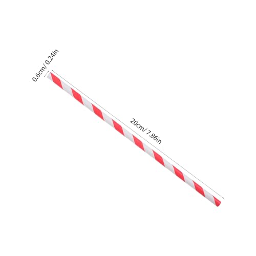 Pitillos de papel rojos a rayas 20 cm 100 pcs miniatura 2