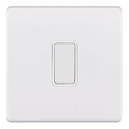 Image of Selectric 5M-Plus Matt White 1 Gang 10A Intermediate Switch with White Insert