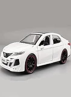 نموذج سيارة من خليط معدني مصبوب بمقياس 1:24 لعبة معدنية محاكاة صوت واضواء هدايا للاطفال باللون الابيض