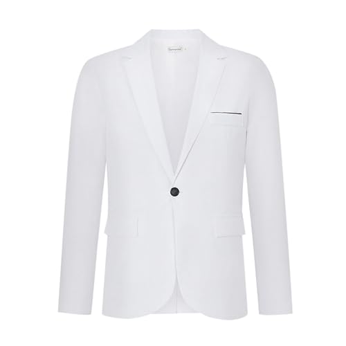 Men's Casual Checked Blazer, Solid Color One Button Sport Coat, Luxury Stretch Lightweight Business Suit Jacket Daily Wear