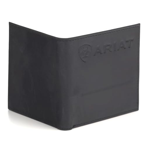 ARIAT Men's Embossed Logo Black Bifold Wallet A35460012