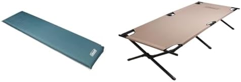 Coleman Self-Inflating Camp Pad and 300lb Capacity Camping Cot Bu...