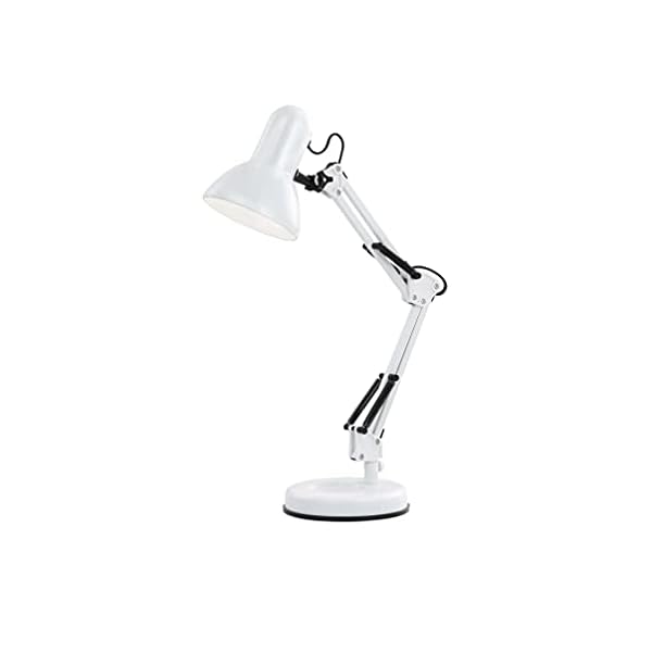 Weiße Schreibtischlampe Beweglich Nachttischlampe Tischlampe Retro Weiß (Höhe 60 cm, Schreibtischleuchte, Gelenk Arm… – Bild 3